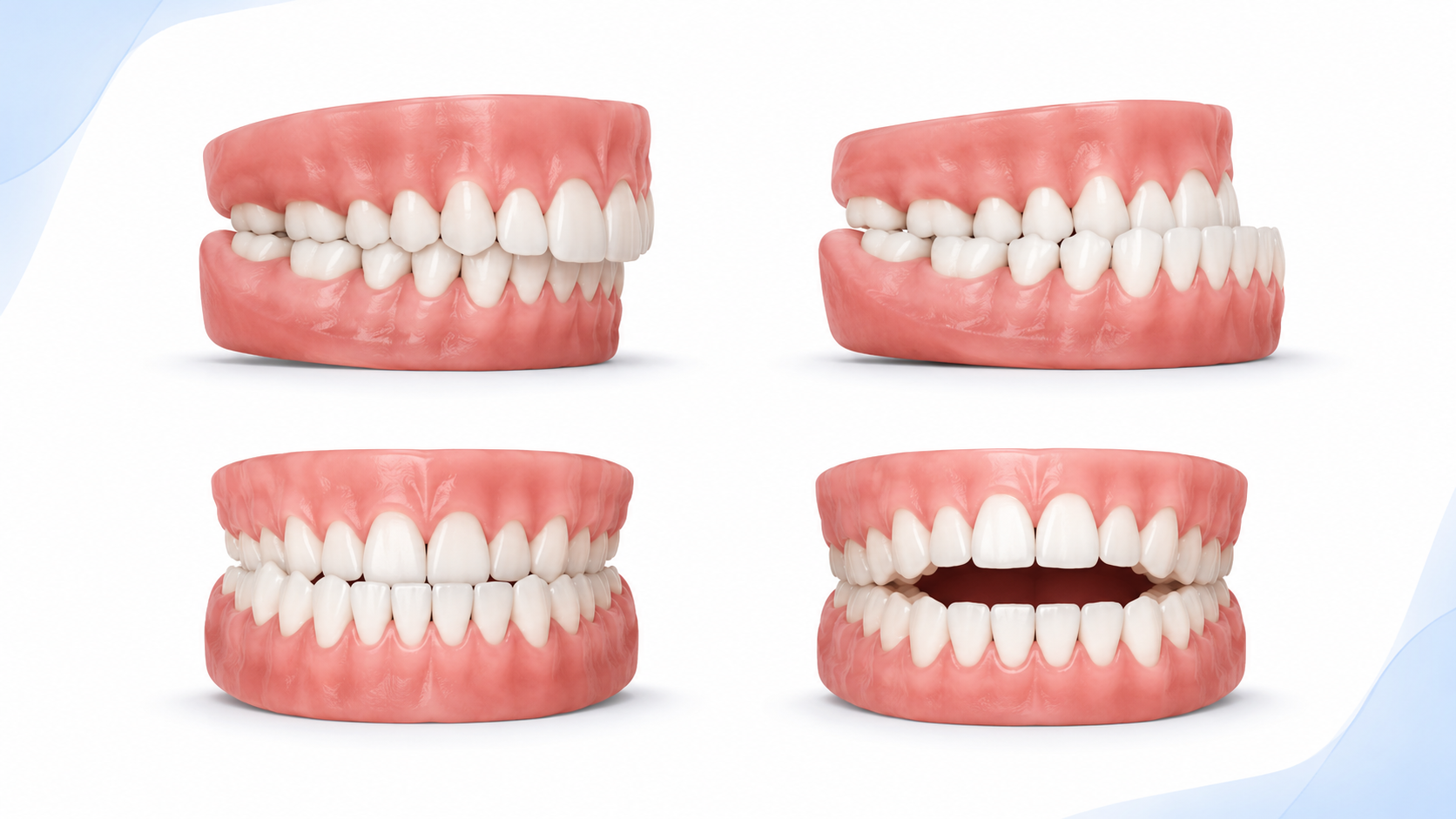 Four Dental Bite Models